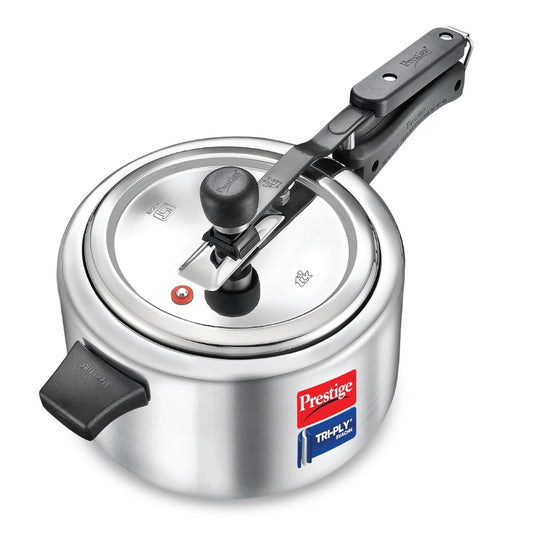 Prestige Triply Svachh Inner Lid, 3.5 Liter Pressure Cooker, Silver - 20720
