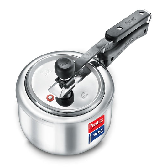 Prestige Triply Svachh Inner Lid, 2 Liter Pressure Cooker, Silver - 20717