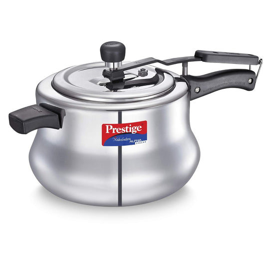 Prestige Svachh Nakshatra Alpha Stainless Steel 5.5 Liter Handi Pressure Cooker, Silver - 20258