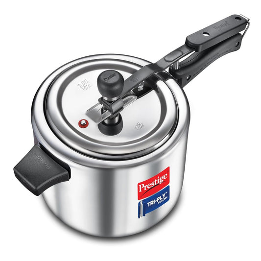 Prestige Triply Svachh Inner Lid, 5 Liter Pressure Cooker, Silver - 20715