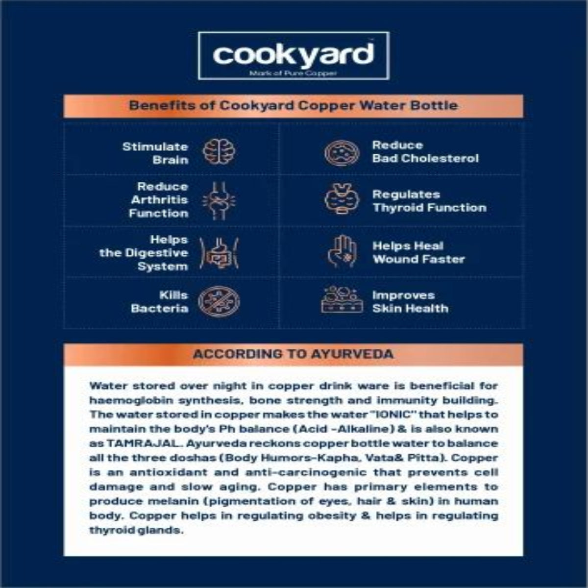 Cookyard Copper Water Bottle