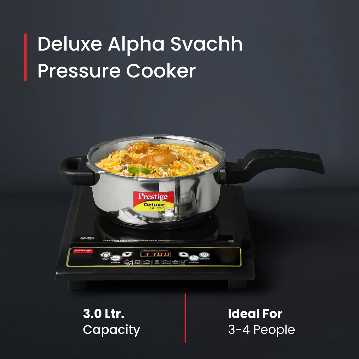 Prestige Svachh Deluxe Alpha 3L Spillage Control, Pressure Pan Cooker 20248