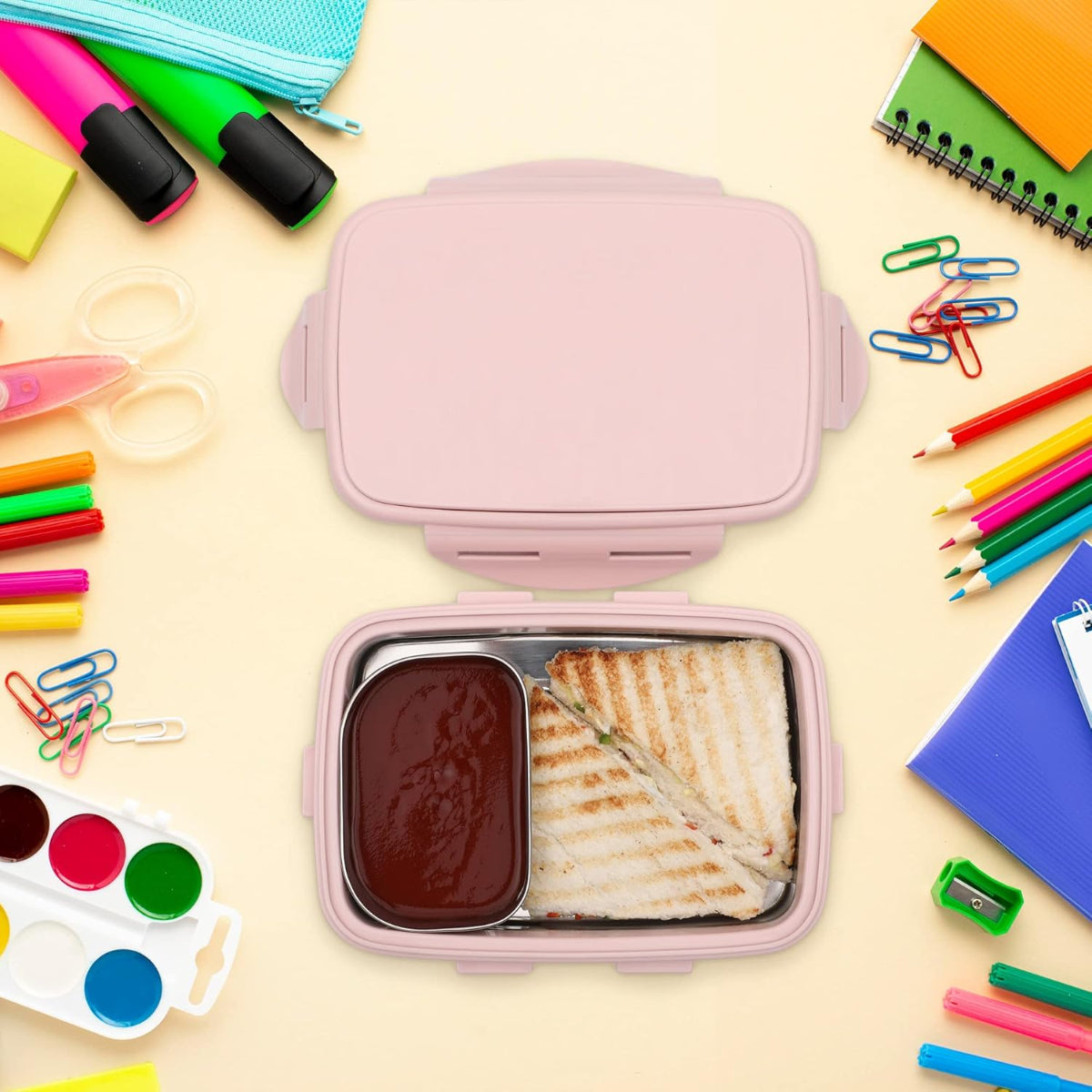 Jaypee Wave Steel Sr Insulated Inner Stainless Steel Kids Lunch Box | BPA Free