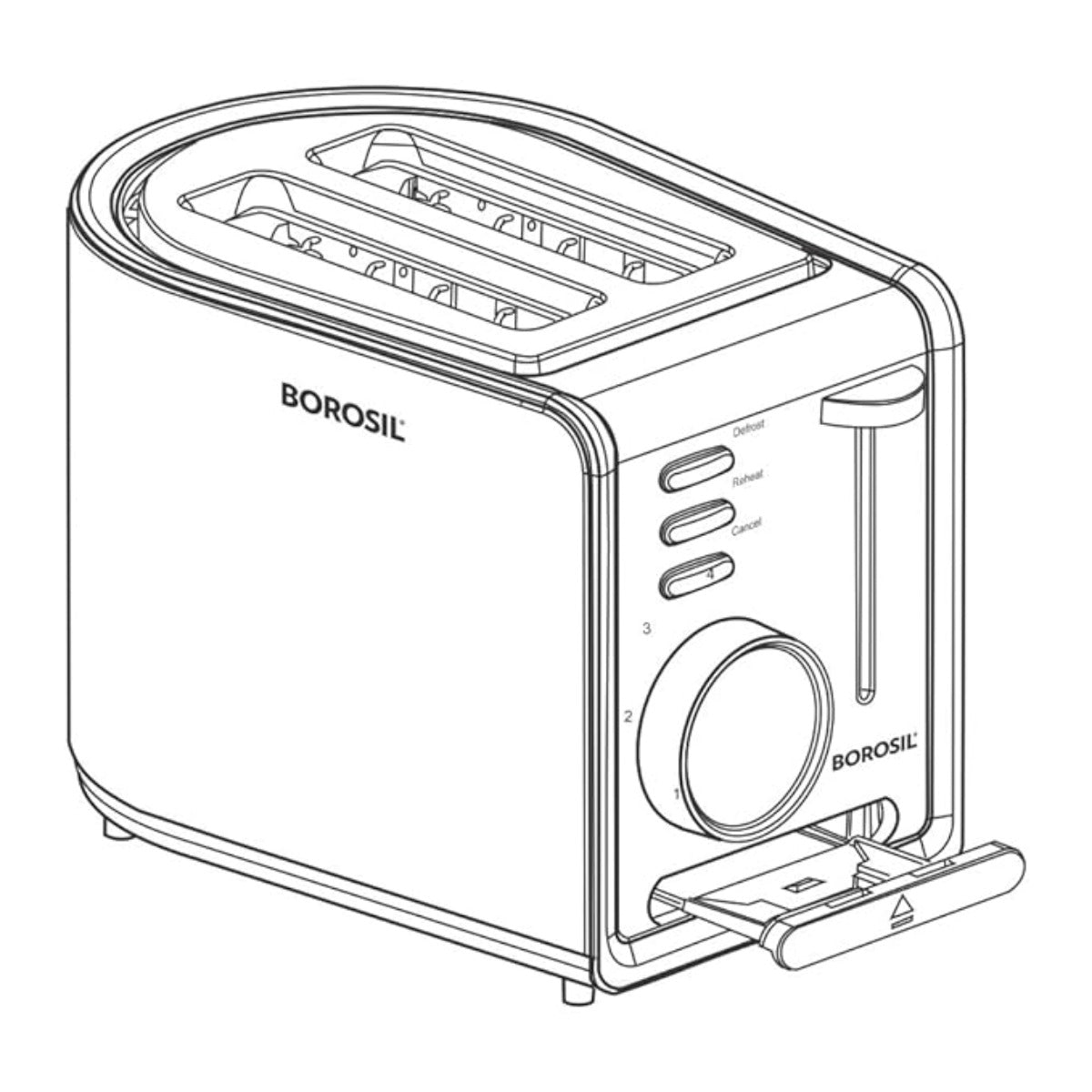 Borosil SS Krispy Pop-Up Toaster 850 W