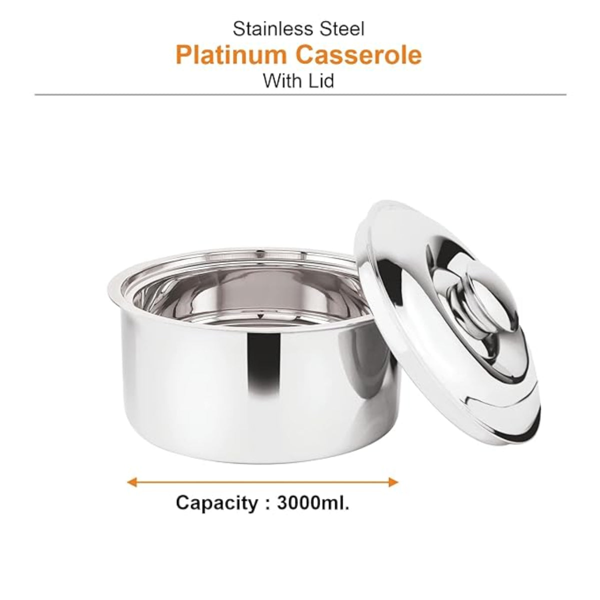 Prabha Platinum Casserole with Lid