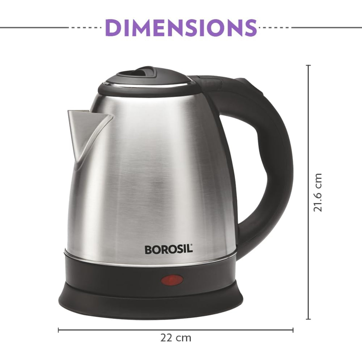 Borosil 1350 Watts, 1.5 Liter Rio Electric Kettle - BKE15LSSB23