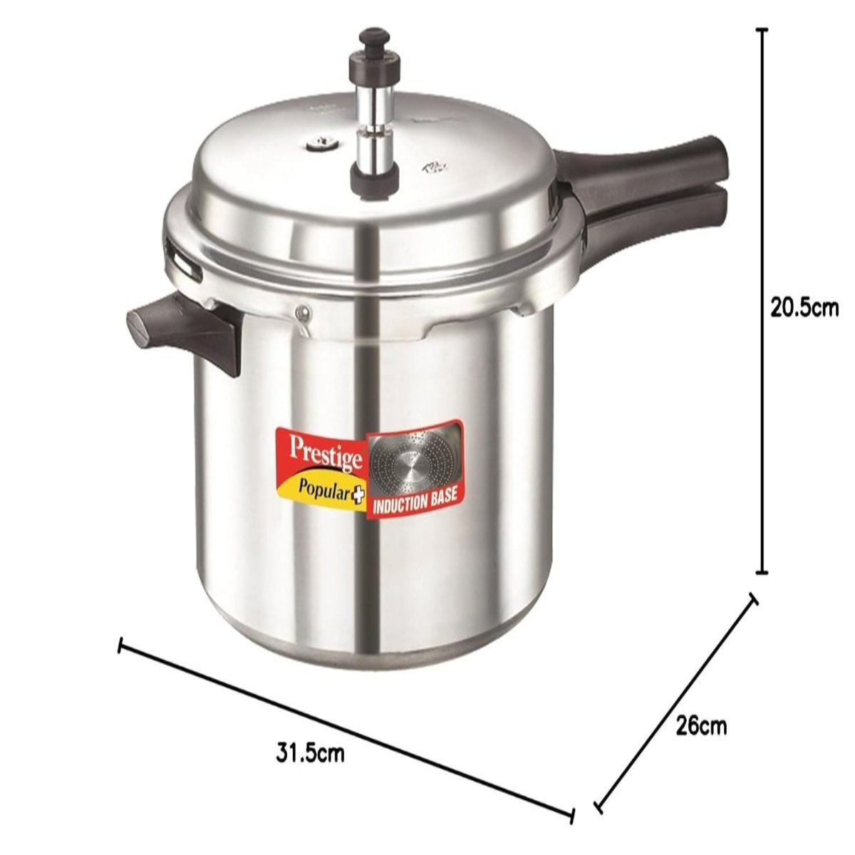 Prestige Popular Plus Virgin Aluminium 6.5 Liter Pressure Cooker - 10206