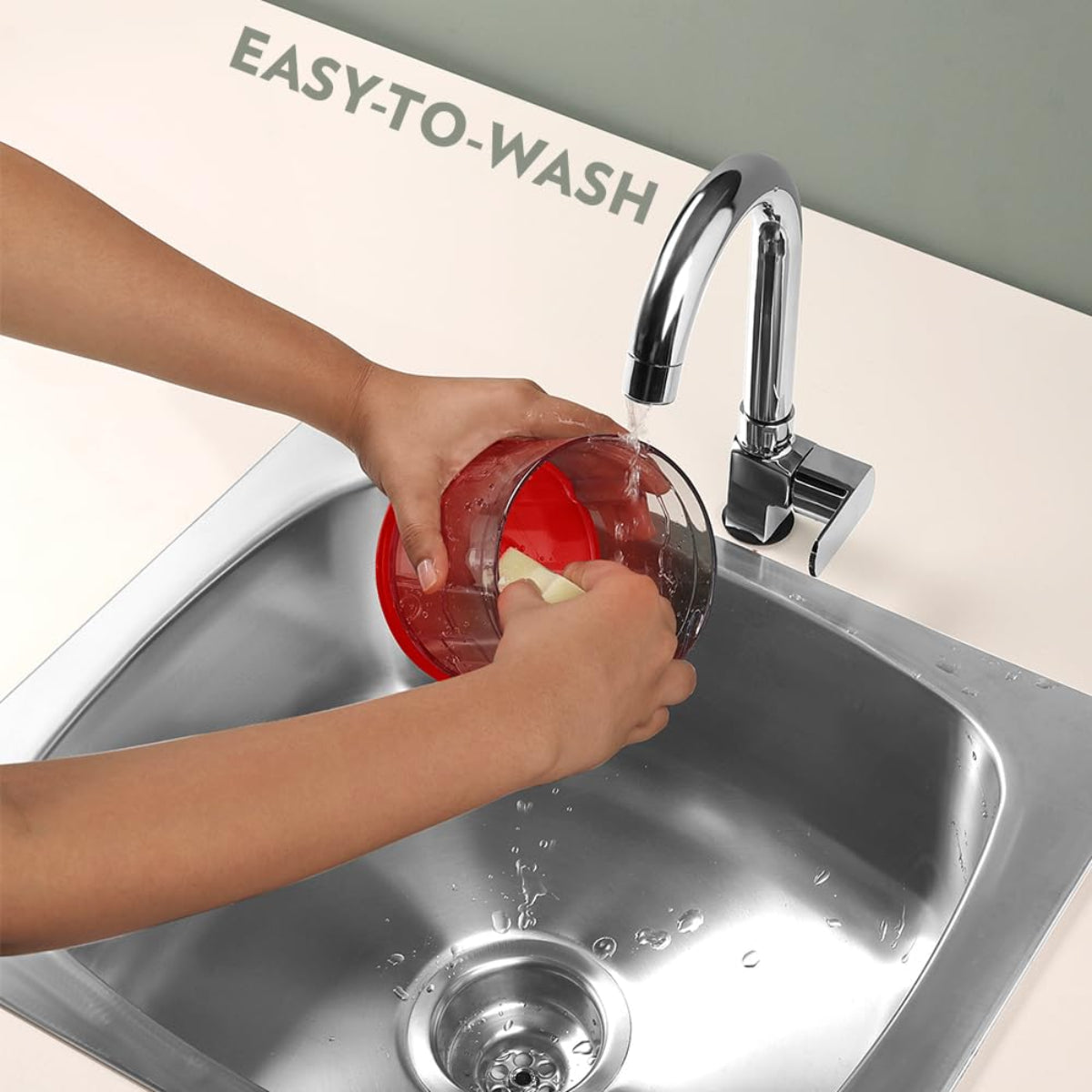 Borosil Chef Delite 300 Watts Electric Chopper with 2 Blade Sets, Red - BCH20DBB22