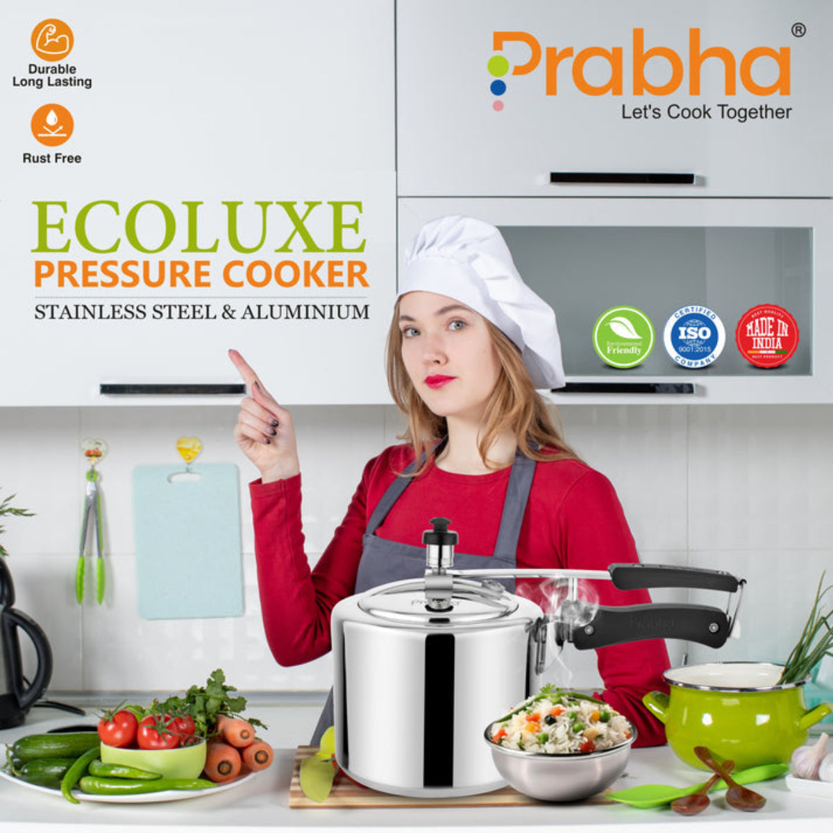 Prabha Ecoluxe Aluminium Plain Pressure Cooker