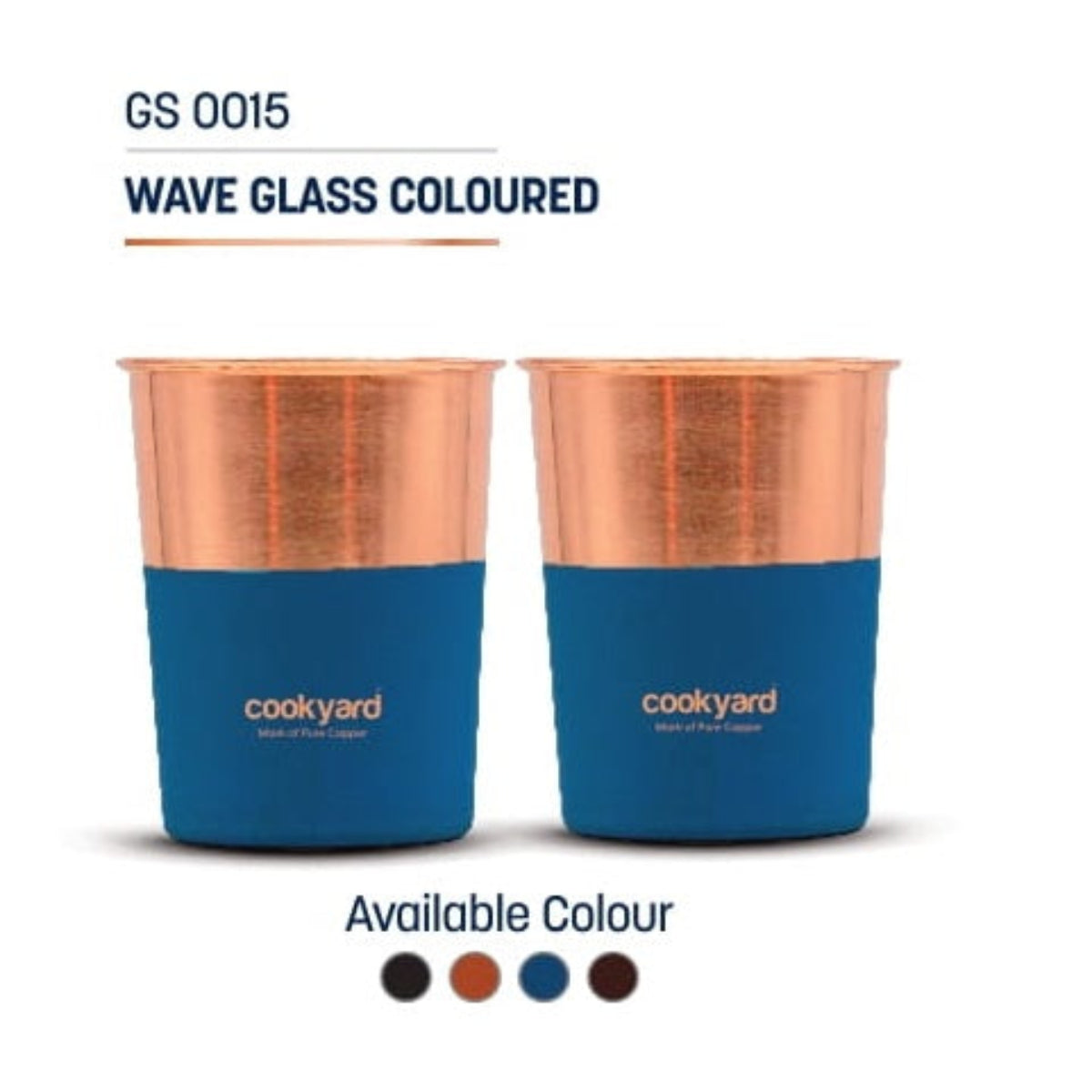 Cookyard Pure Copper Wave Coloured 2 Set Of Glass