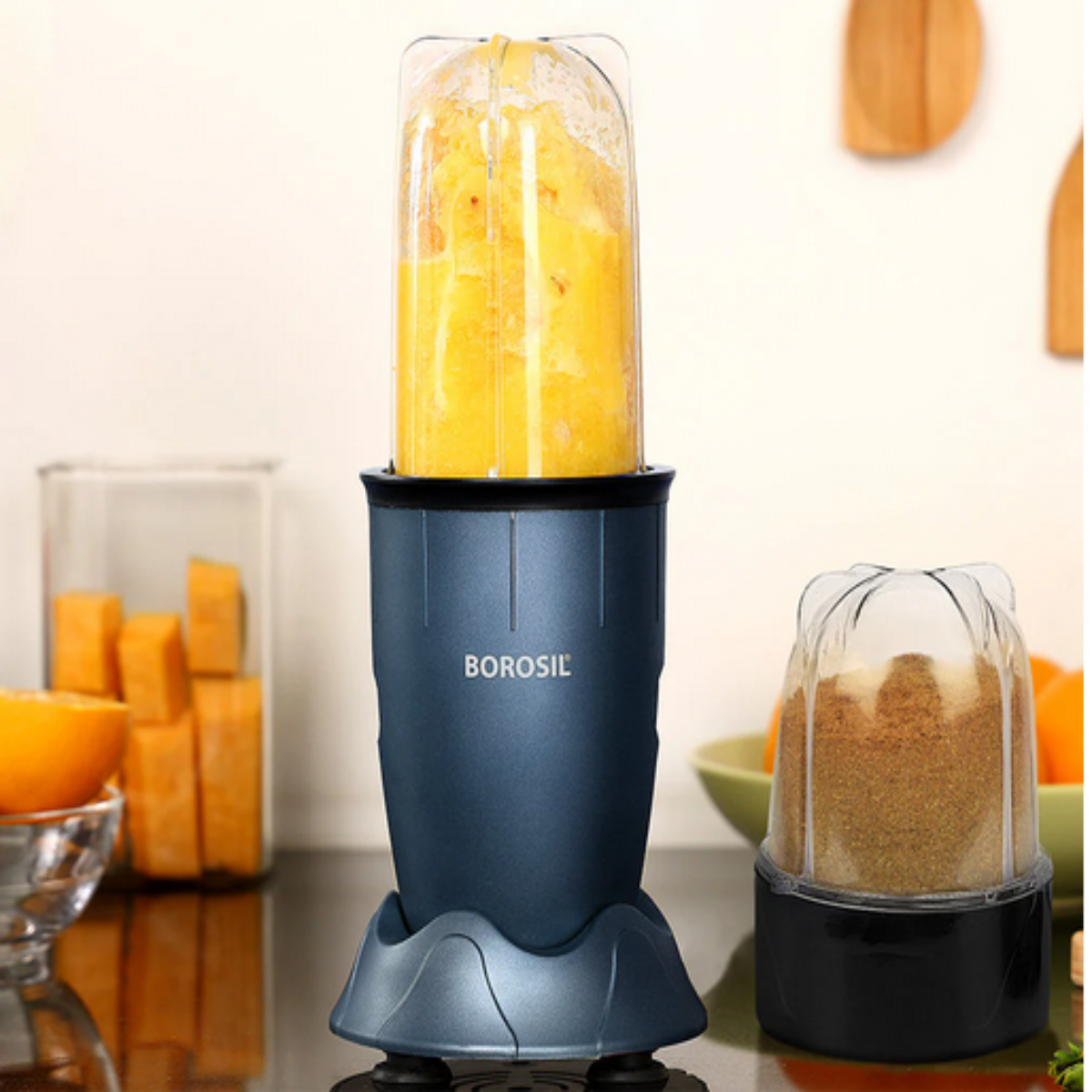 Borosil Nutrifresh 400W Blender Grinder & Smoothie Maker with 2 Jars & Copper Motor - BNB400WPB33