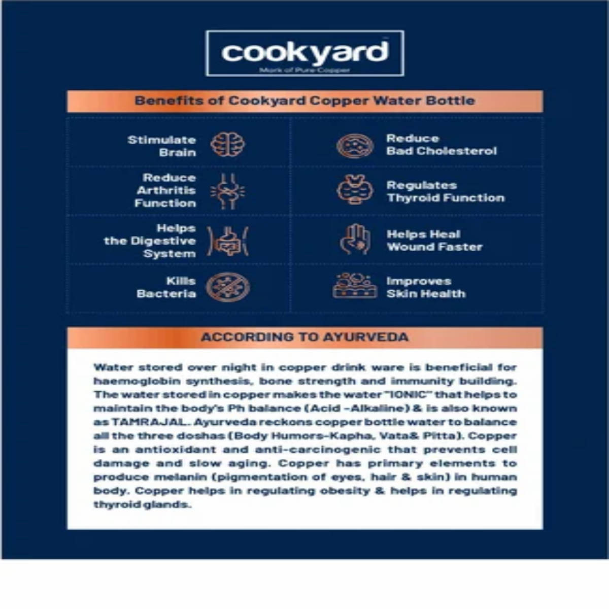 Cookyard Flower Hydra Designer Copper Water Bottle 1100ml