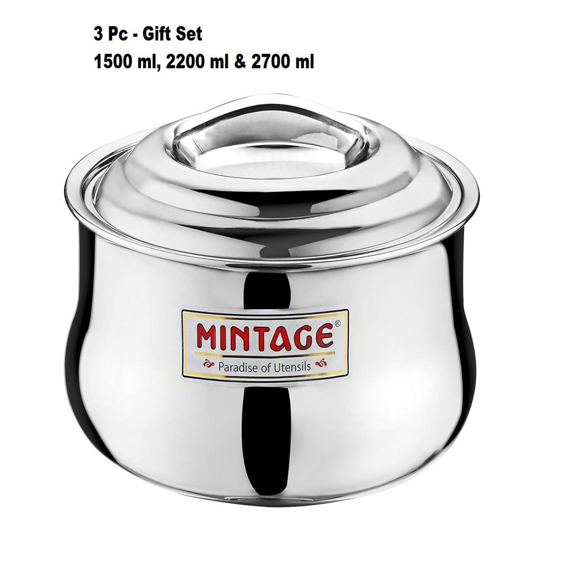 Mintage 3 Pc Gift Set Stainless Steel Hot Case Symphony Super Belly - HCSG-03