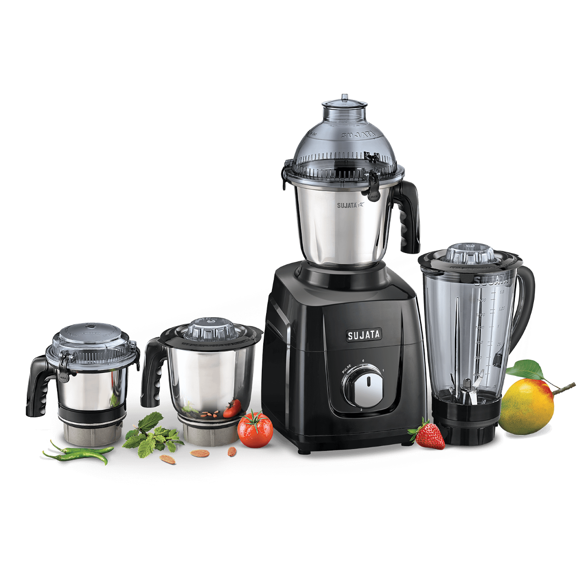 Sujata 1000W Mixer Grinder Comes With (4 Jars, Black) - MG03 