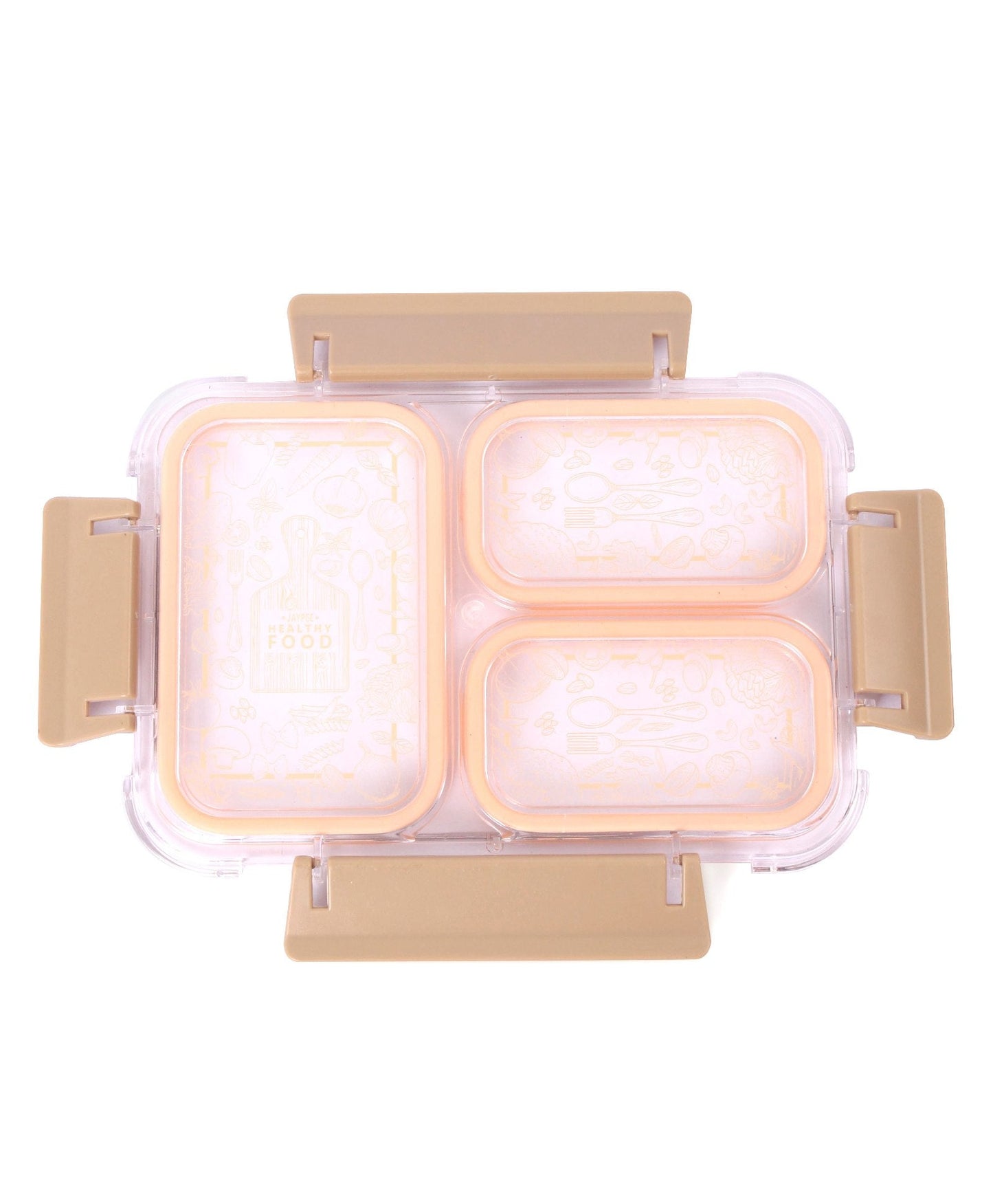 Jaypee Stainless Steel Exteel Tripple Cavity Lunchbox- Peach