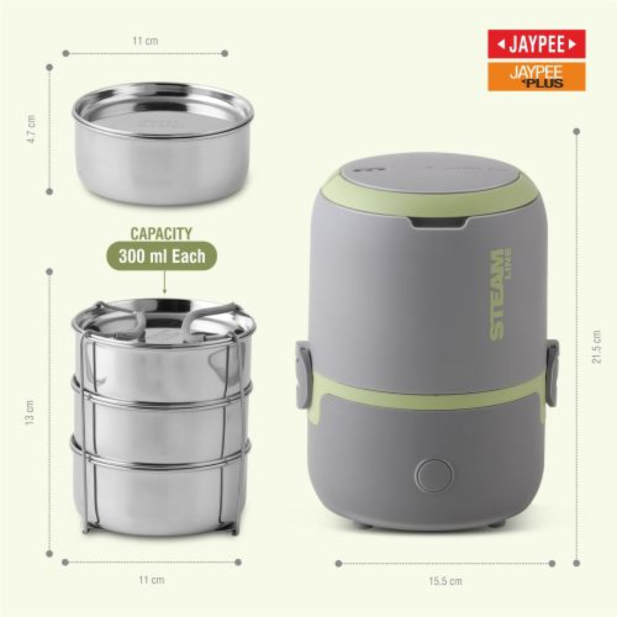 Jaypee Plus Steam Line Electric Lunch Box 900 ml