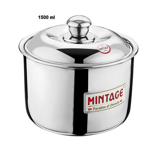 Mintage Fiesta Casserole with Stainless Steel Lid 1500 ml Small, Silver - HCF-15