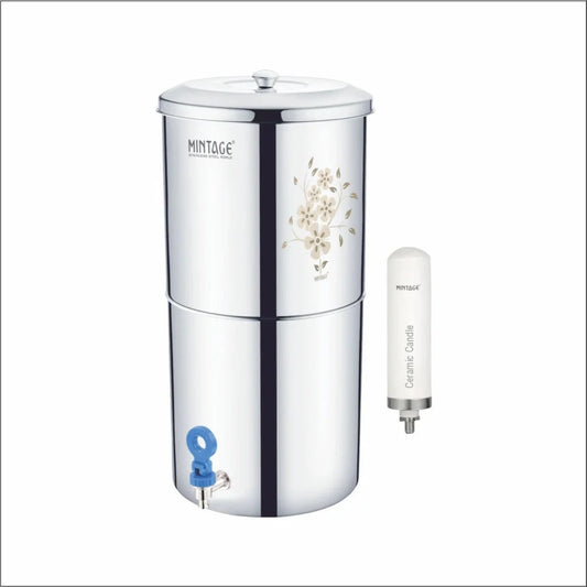 Mintage Stainless Steel Water Filter Premium 24L with Ceramic 3 Candle - WFP-24
