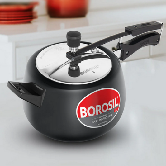 Borosil Pronto Hard Anodised SS Lid 5L Pressure Cooker, Induction Base - HAPRON05PC03