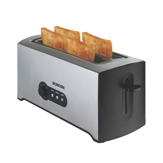 Borosil 1500 Watts Krispy Pop-Up Toaster - 4 Slice - BTO1500SS22