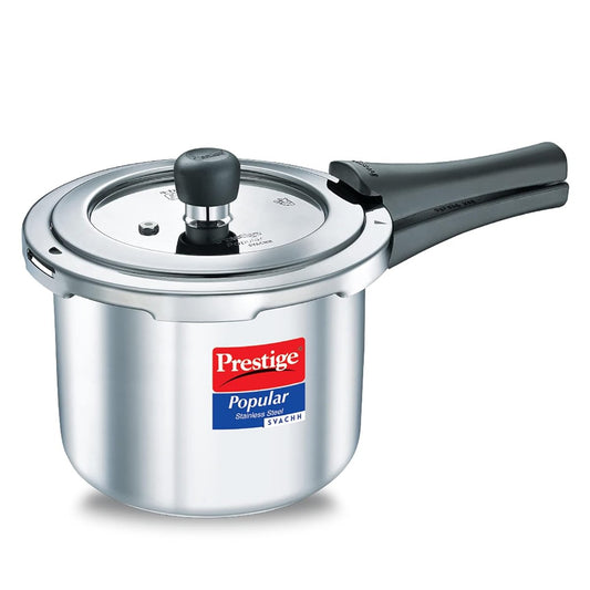 Prestige Popular Svachh Stainless Steel 3L Pressure Cooker, Silver - 20172