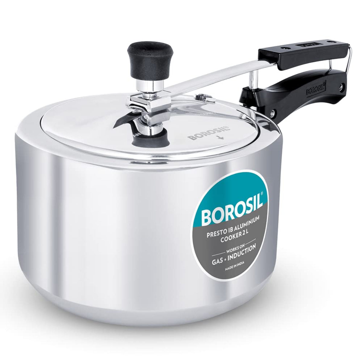 Borosil Presto Aluminum 2 Liter Inner Lid Pressure Cooker, Induction Base - CFPC2LAL01