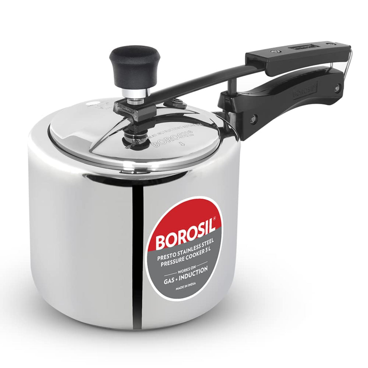 Borosil Presto Stainless Steel Inner Lid 3L Pressure Cooker, Induction - CFPC3LSS01S