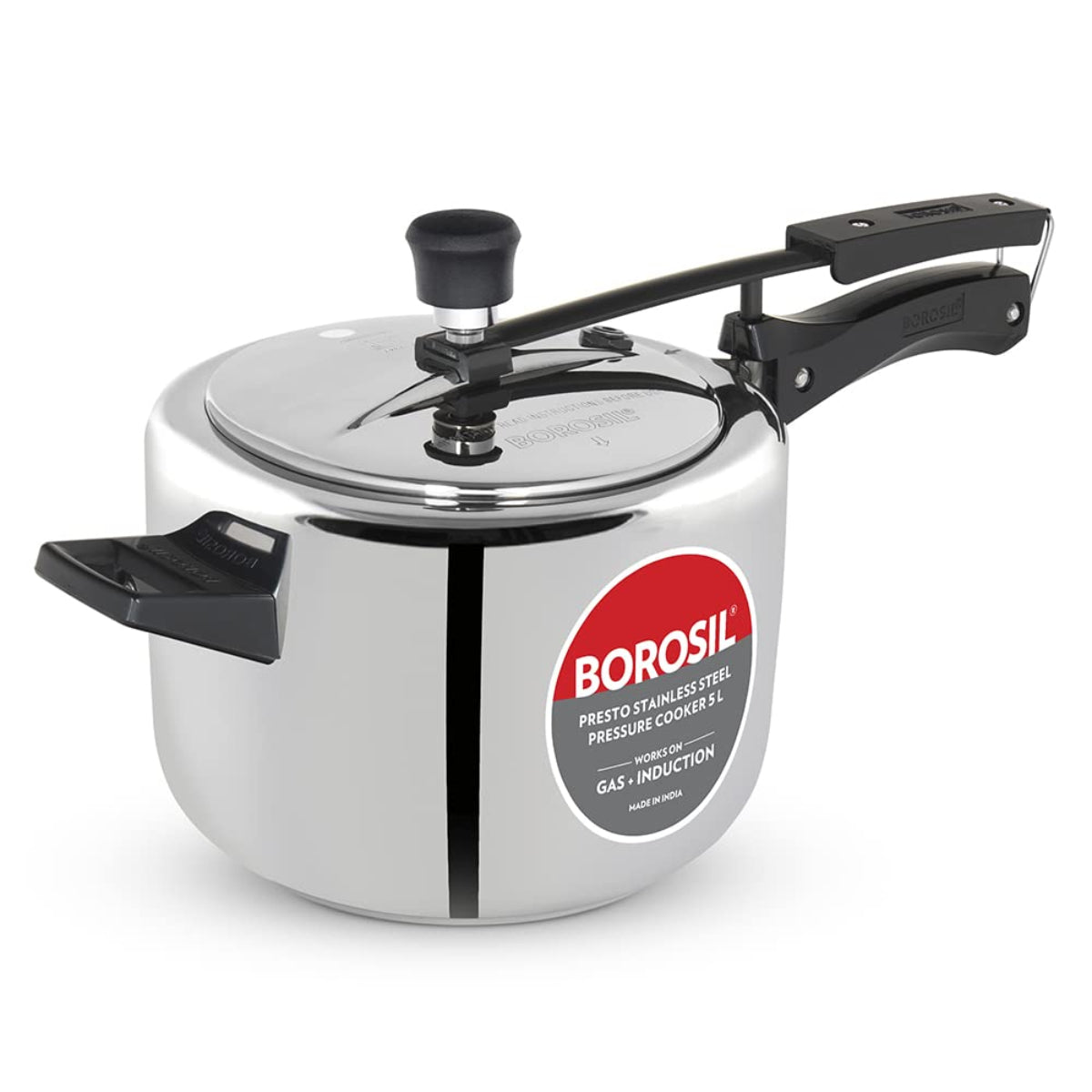 Borosil Presto Stainless Steel Inner Lid 5L Pressure Cooker, Induction - CFPC5LSS02S
