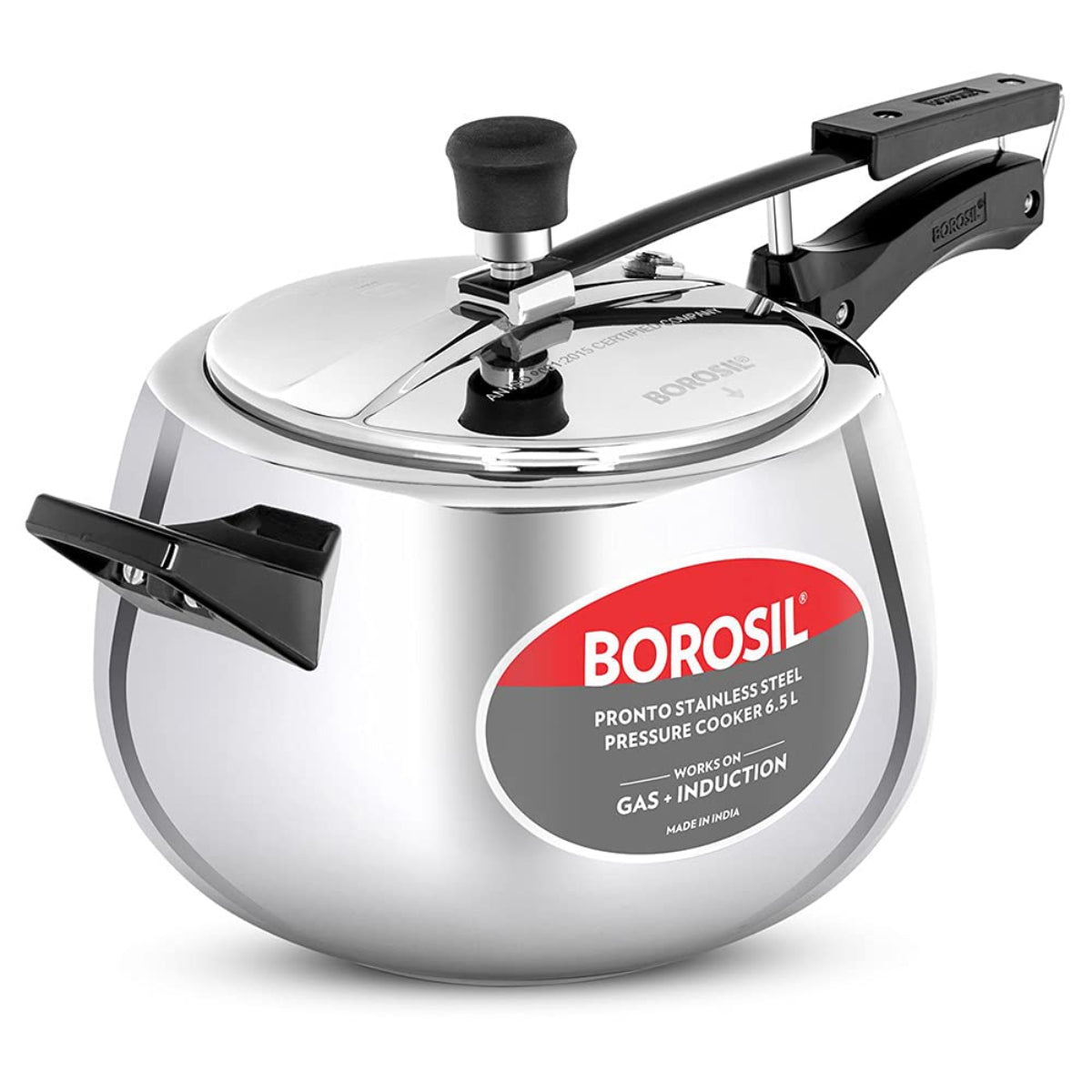Borosil Pronto Stainless Steel 6.5 Liter Pressure Cooker, Induction - CFPC7LSS07