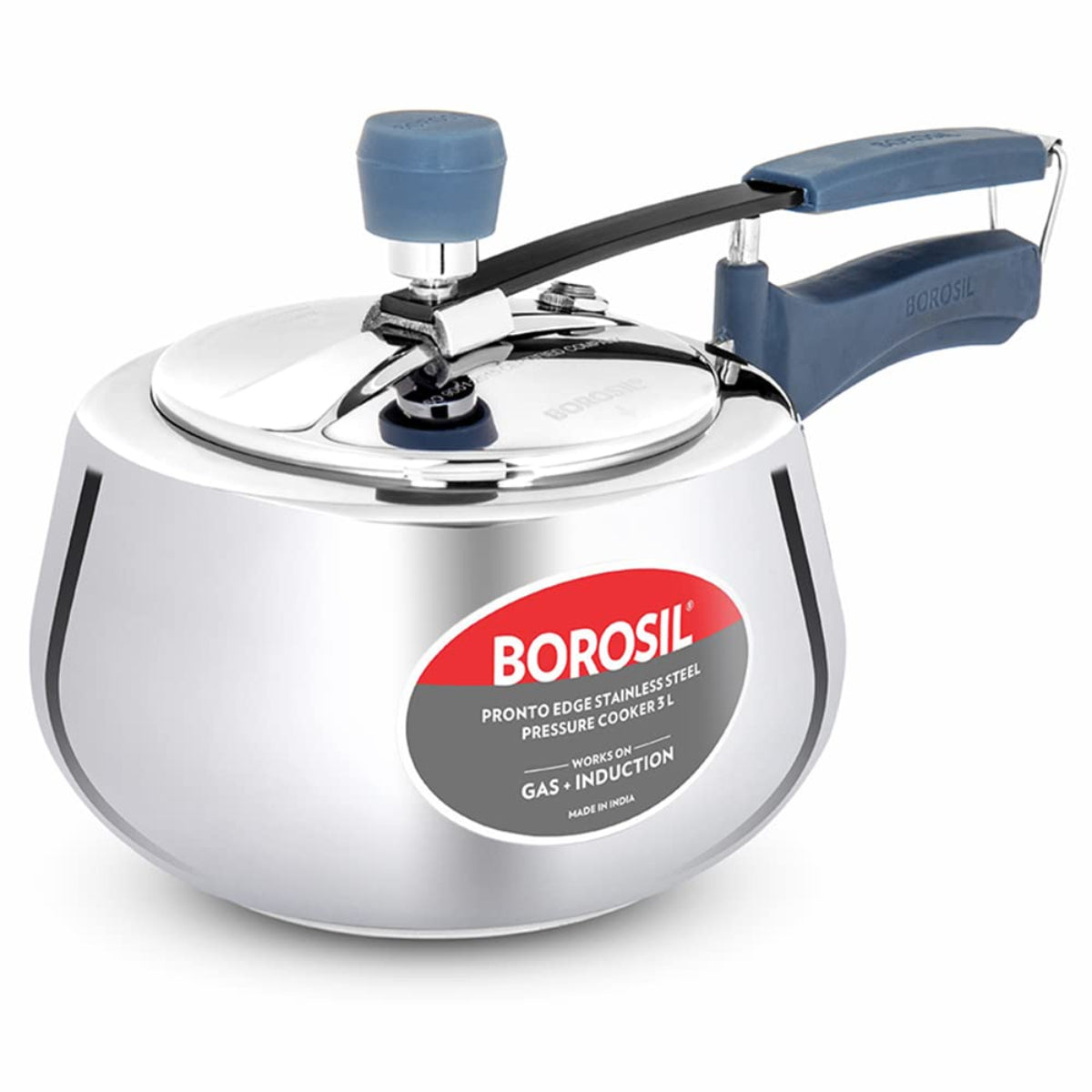 Borosil Pronto Edge Stainless Steel 3 Liter Pressure Cooker, Induction - CFPC3LSS08