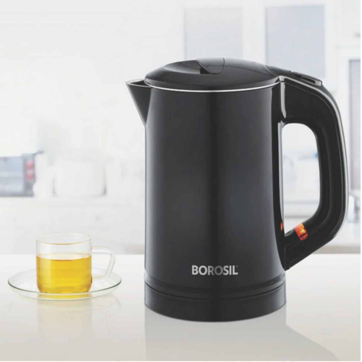 Borosil 750 Watts Eva Cool Touch 0.6 liter Electric Kettle, Black - BKE06LSSB24