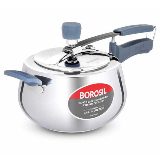 Borosil Pronto Edge Stainless Steel 5 Liter Pressure Cooker, Induction - CFPC5LSS09