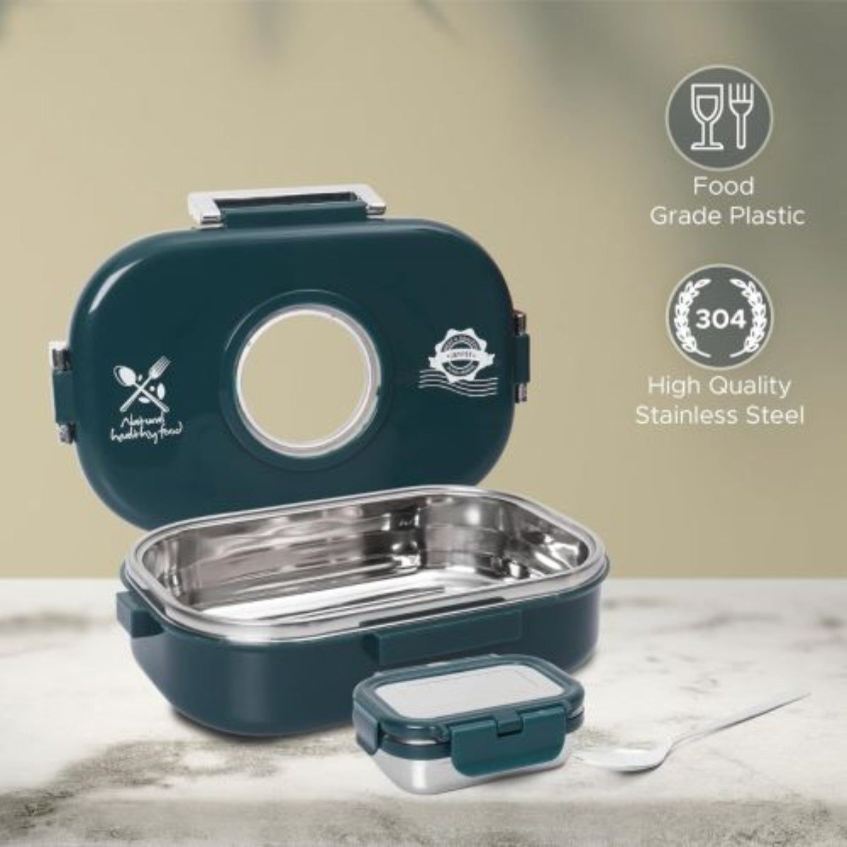 Jaypee Submarine Insulated Inner Stainless Steel Lunch Box for School, Office & Multipurpose - BPA Free