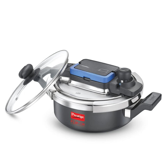 Prestige Svachh FLIP-ON Mini 2 Liter Hard Anodised Pressure Cooker with Glass Lid - 20167