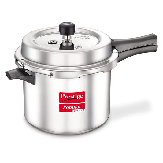 Prestige Popular Svachh Aluminium Outer Lid 5 Liter Pressure Cooker, Silver - 10167