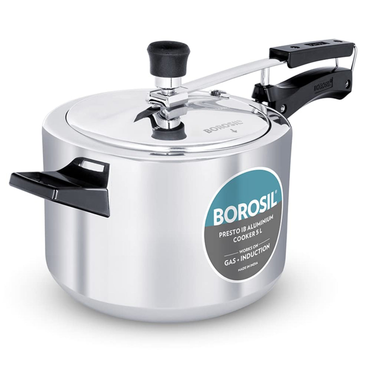 Borosil Presto Aluminum 5 Liter Inner Lid Pressure Cooker, Induction Base - CFPC5LAL03