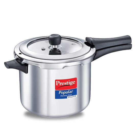 Prestige Popular Svachh Stainless Steel 5L Pressure Cooker, Silver - 20173