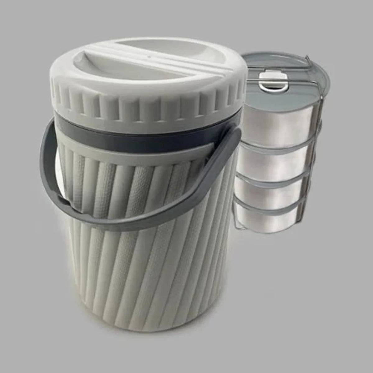 Jaypee Sleek Carrier 4 Insulated Lunch Box With Stainless Steel Containers, 1.52L For Office - BPA Free