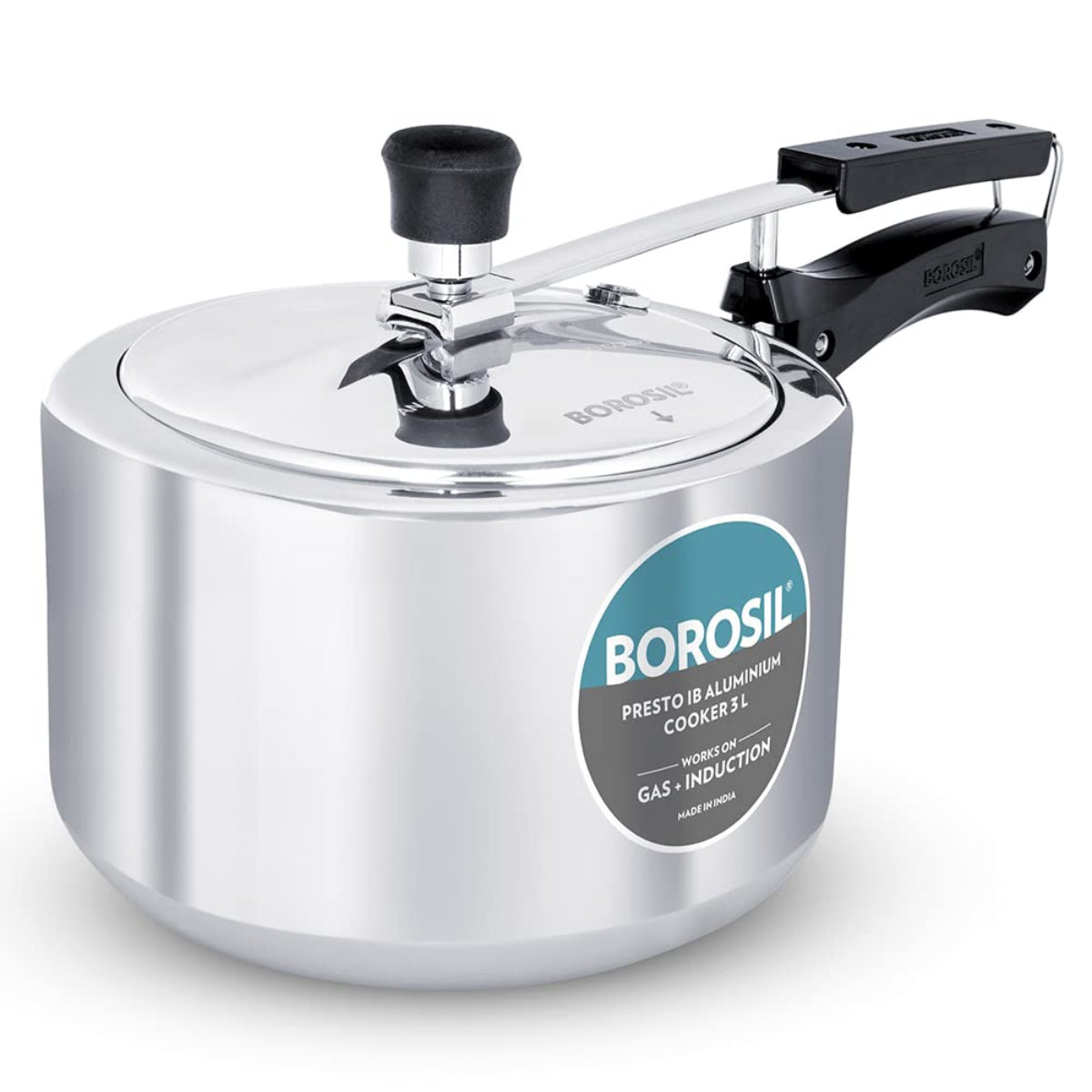 Borosil Presto Aluminum 3 Liter Inner Lid Pressure Cooker, Induction Base - CFPC3LAL02