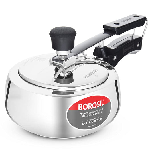 Borosil Pronto Stainless Steel 2 Liter Pressure Cooker, Induction - CFPC2LSS06