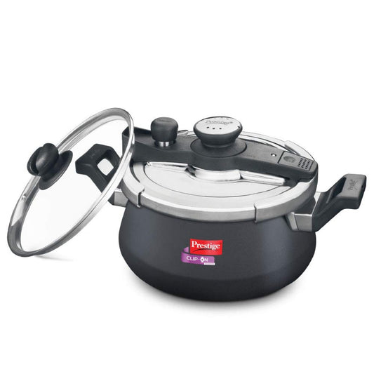 Prestige Svachh Clip-on 5 Litre Hard Anodised Handi Pressure Cooker with Glass Lid - 20235