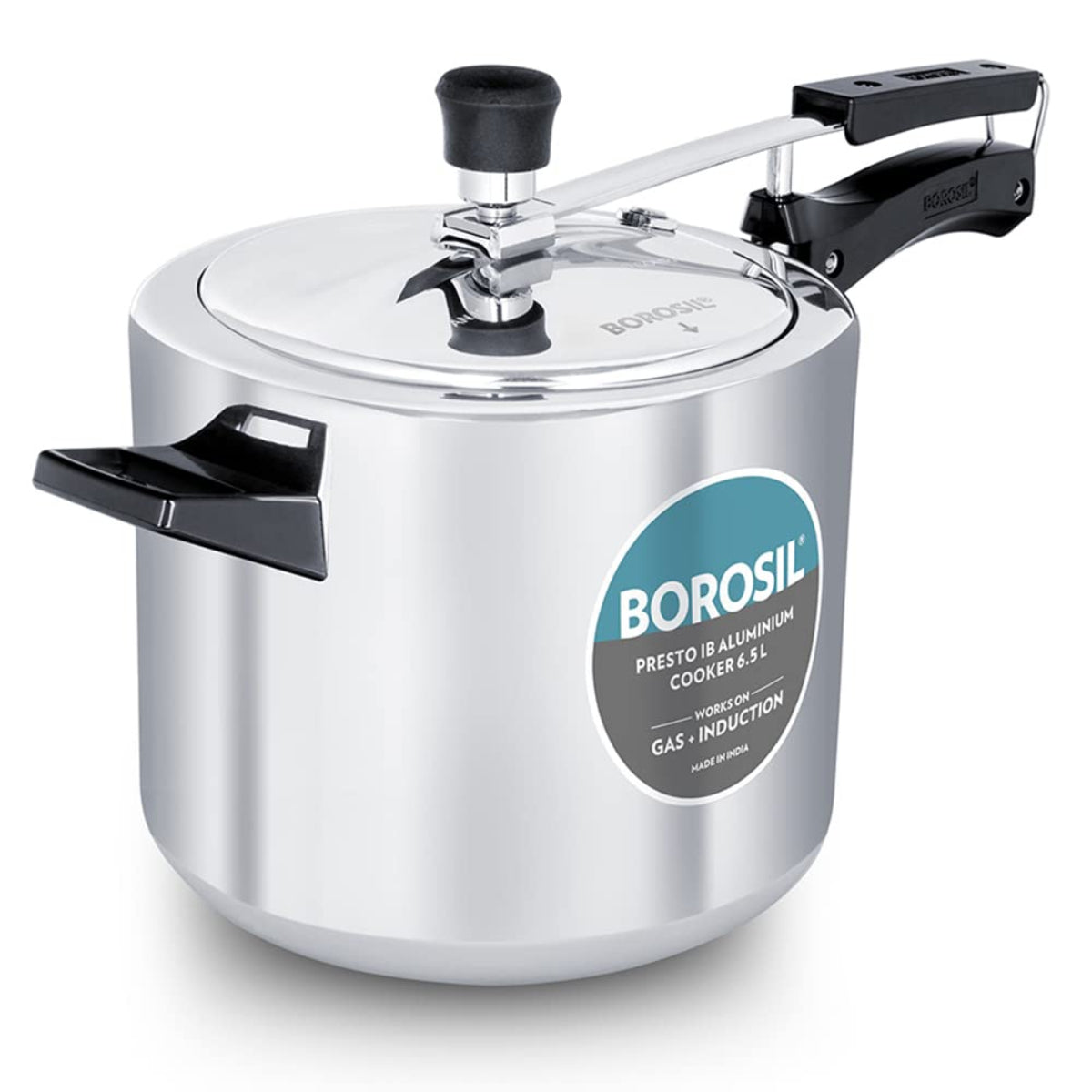 Borosil Presto Aluminum 6.5 Liter Inner Lid Pressure Cooker, Induction Base - CFPC7LAL04