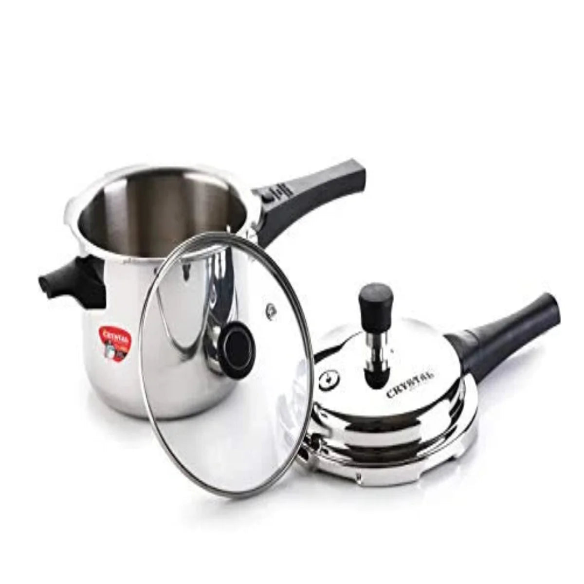 Crystal Tri-Pro Triply SS 3L Pressure Cooker with Additional Glass Lid, Induction - CPC-022