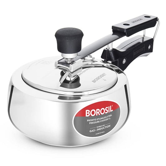 Borosil Pronto Stainless Steel 1 Liter Pressure Cooker, Induction - CFPC1LSS05