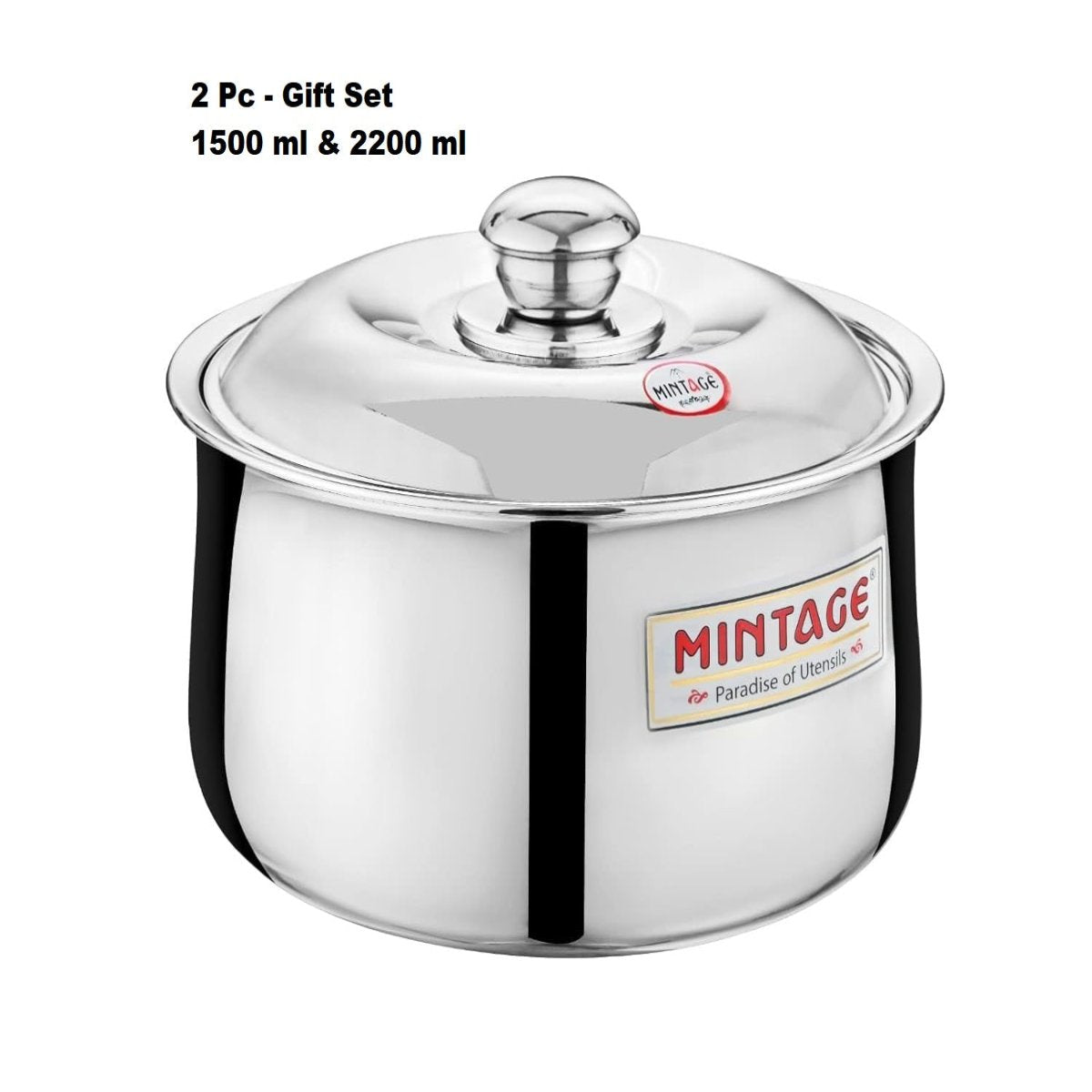 Mintage 2 Pc Gift Set Casserole Harmony Belly With Stainless Steel Lid - HCHG-02