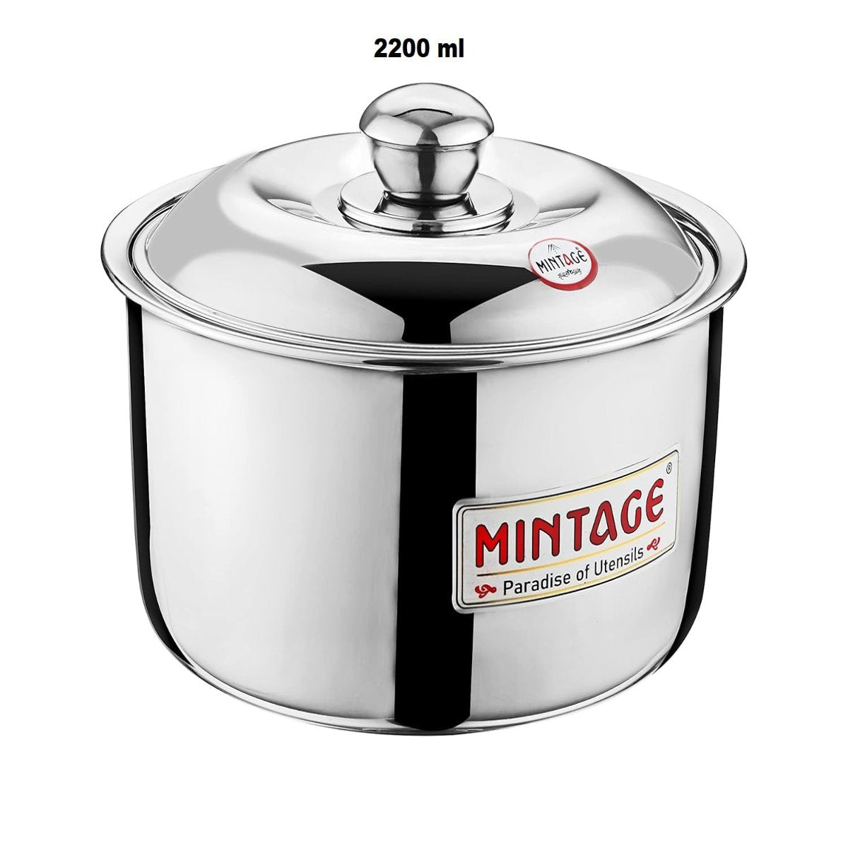 Mintage Fiesta Casserole with Stainless Steel Lid 2200 ml Medium, Silver - HCF-22