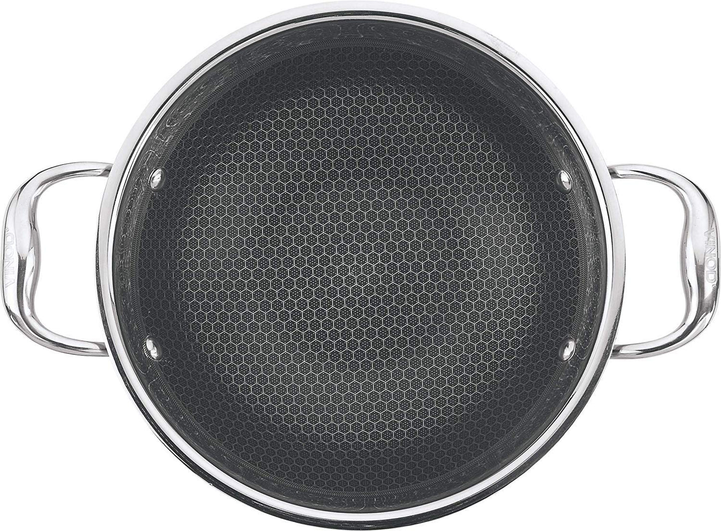 Vinod Platinum X Stainless steel Nonstick Wok Kadai 24 cm 2.5 Liter PXKD24