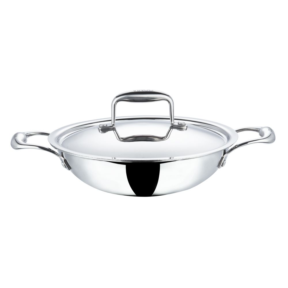 Vinod Platinum X Stainless steel Nonstick Wok Kadai 24 cm 2.5 Liter PXKD24