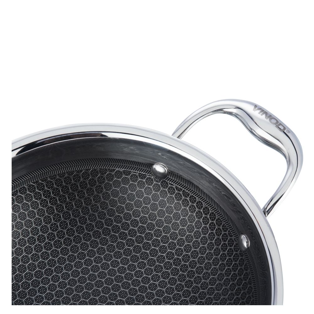Vinod Platinum X Stainless steel Nonstick Wok Kadai 22 cm 1.8 Liter PXKD22