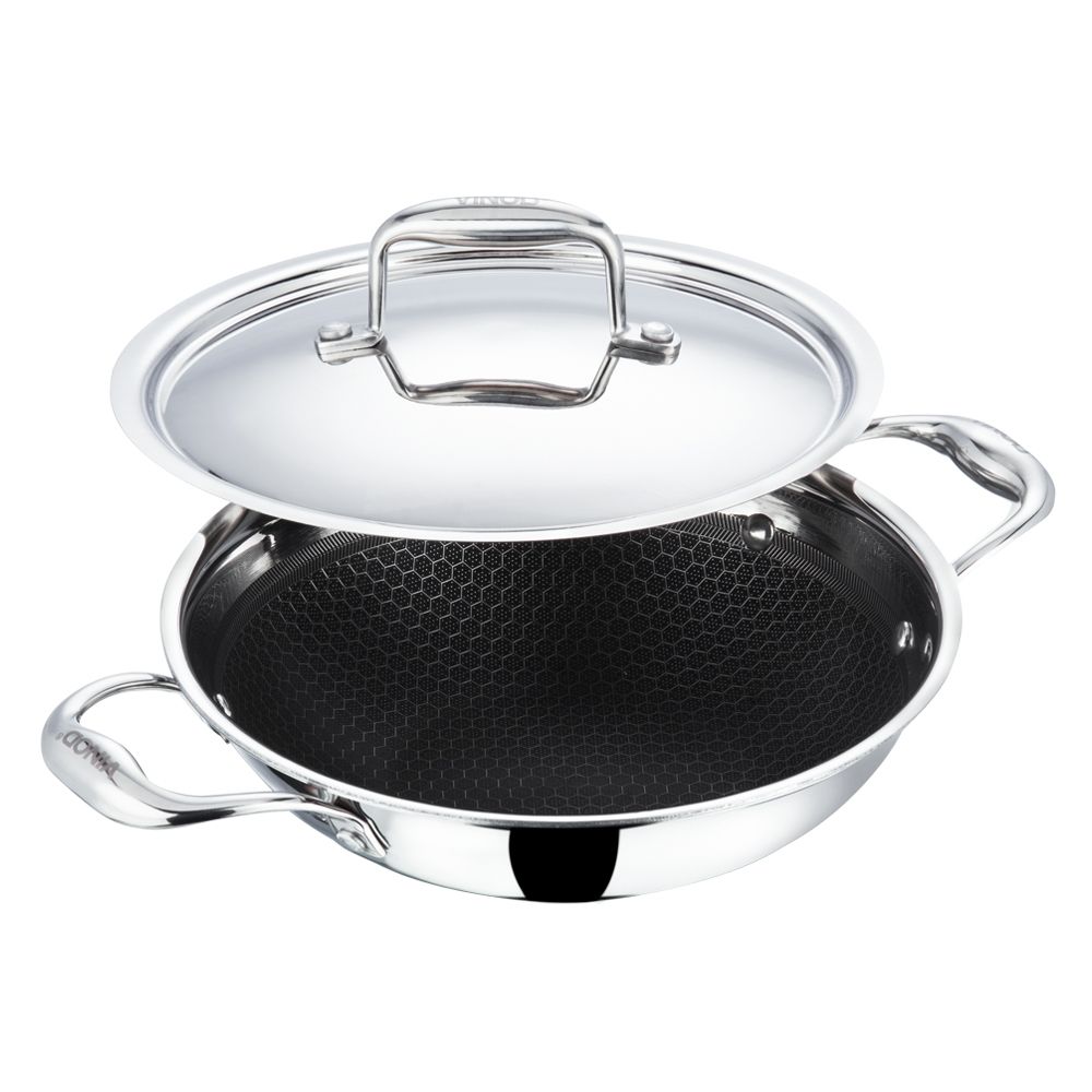 Vinod Platinum X Stainless steel Nonstick Wok Kadai 26 cm 3.2 Liter PXKD26